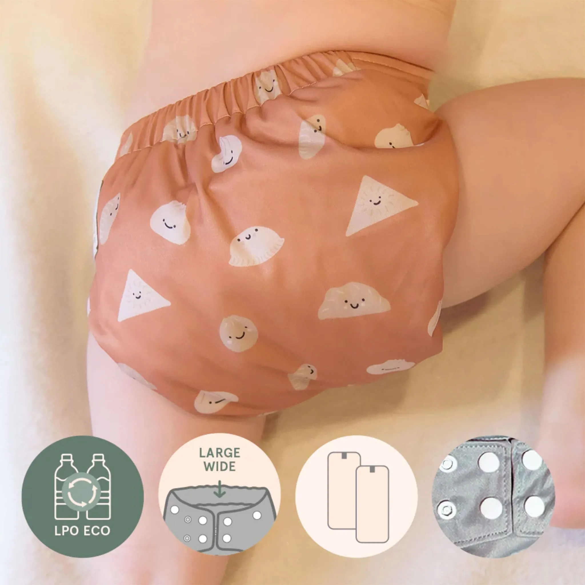 La Petite Ourse Couche Lavable Élastique Large 10-35lb - Dumpling