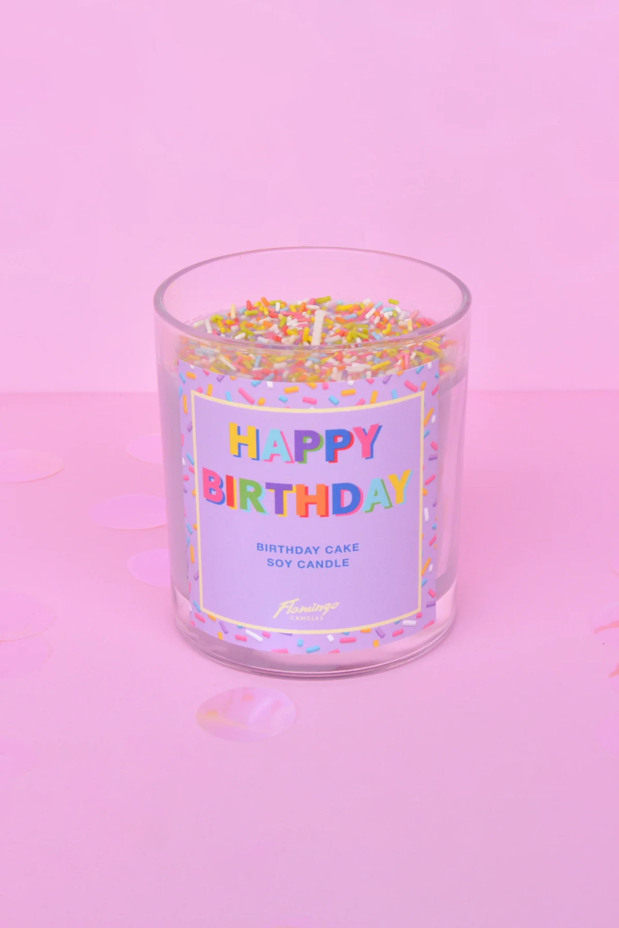 FLAMINGO CANDLES Bougie BIRTHDAY CAKE HAPPY BIRTHDAY SPRINKLES CANDLE Bleu