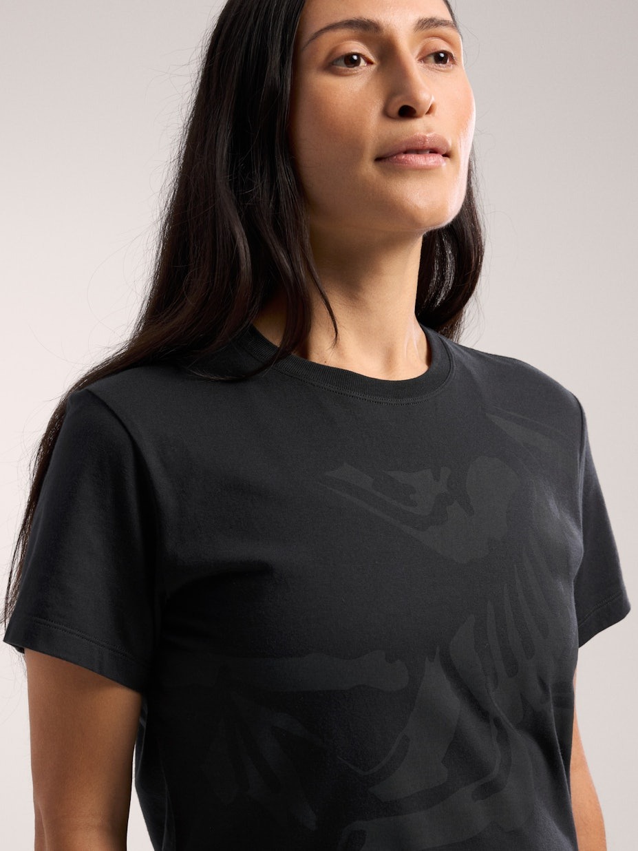 Bird Cotton T-Shirt SS Dame Black
