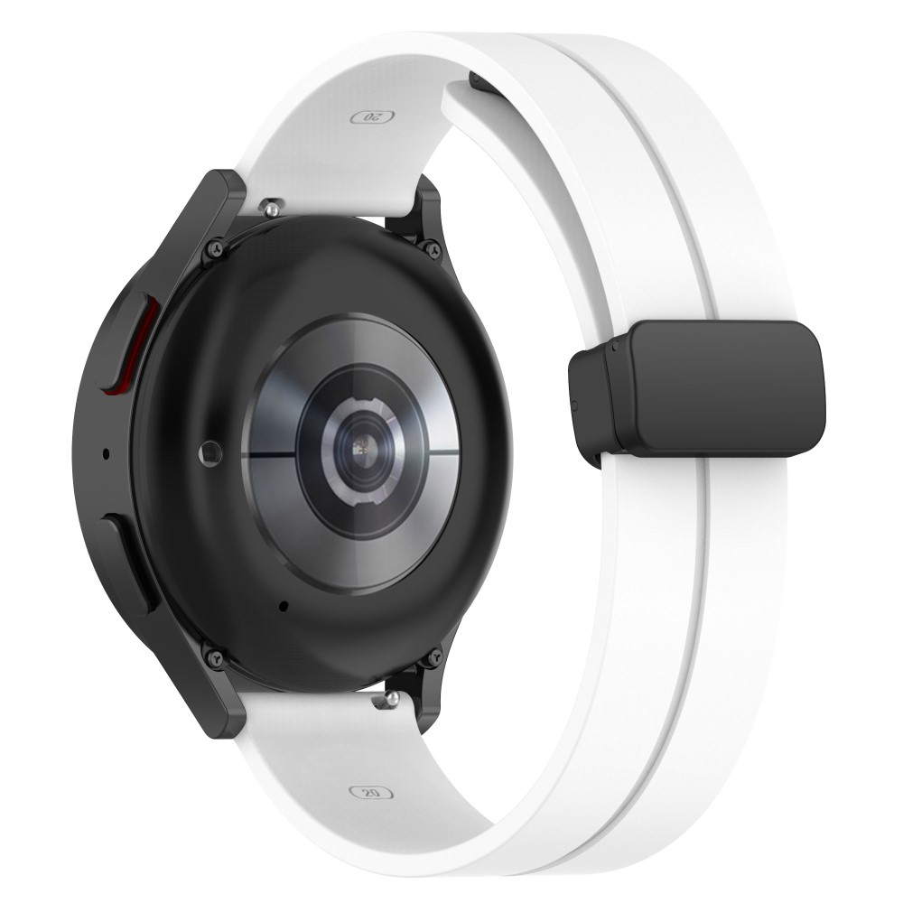 Samsung Galaxy Watch 4 (40mm) Magnet Silikon Armband Split Design (Gelenkumfang: 180 - 220mm) - Weiss
