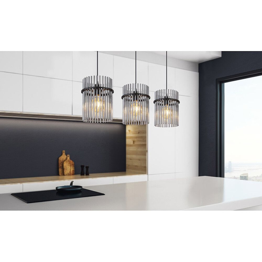 TAKLAMPE GLOBO GORLEY 80CM SVART