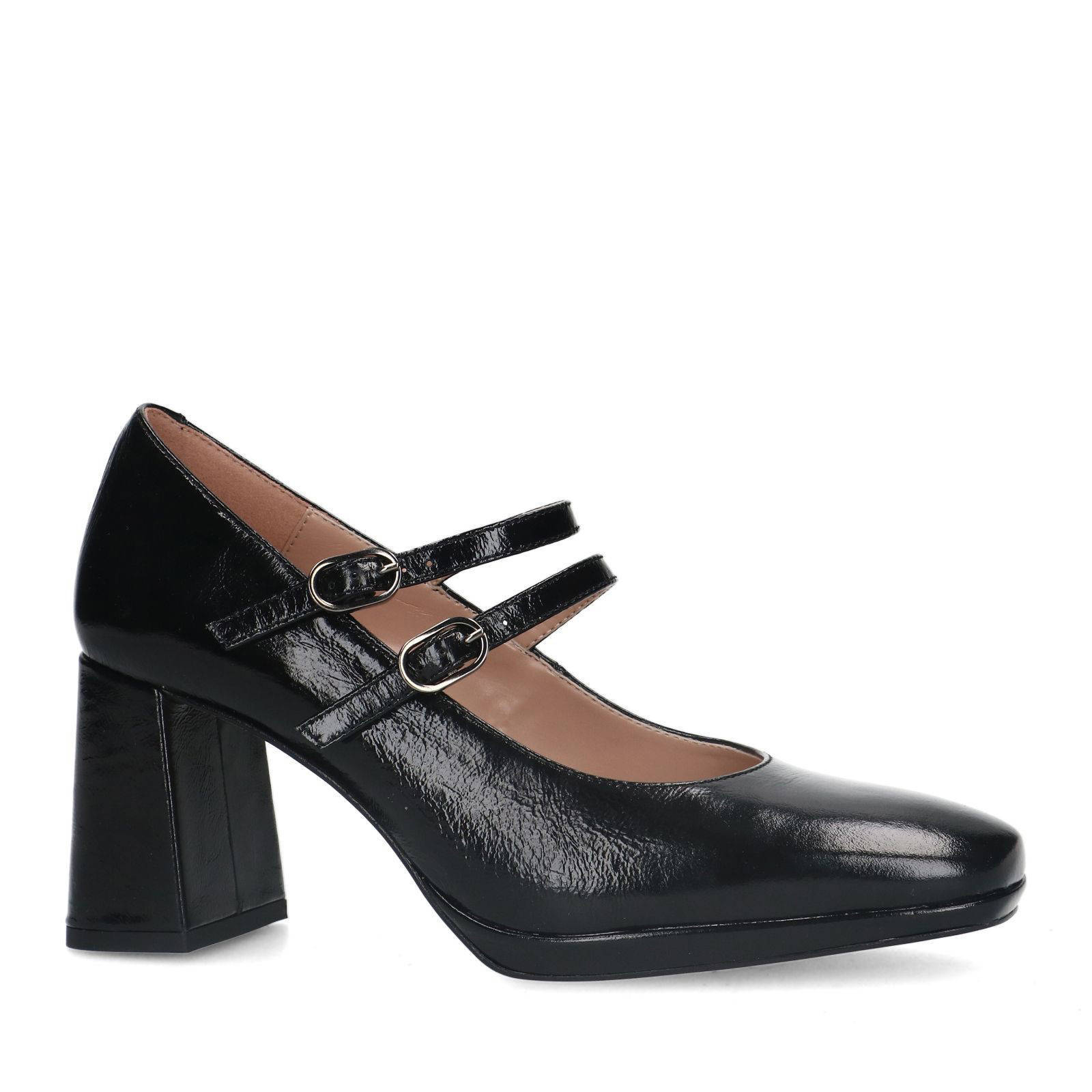 Manfield lakleren pumps zwart
