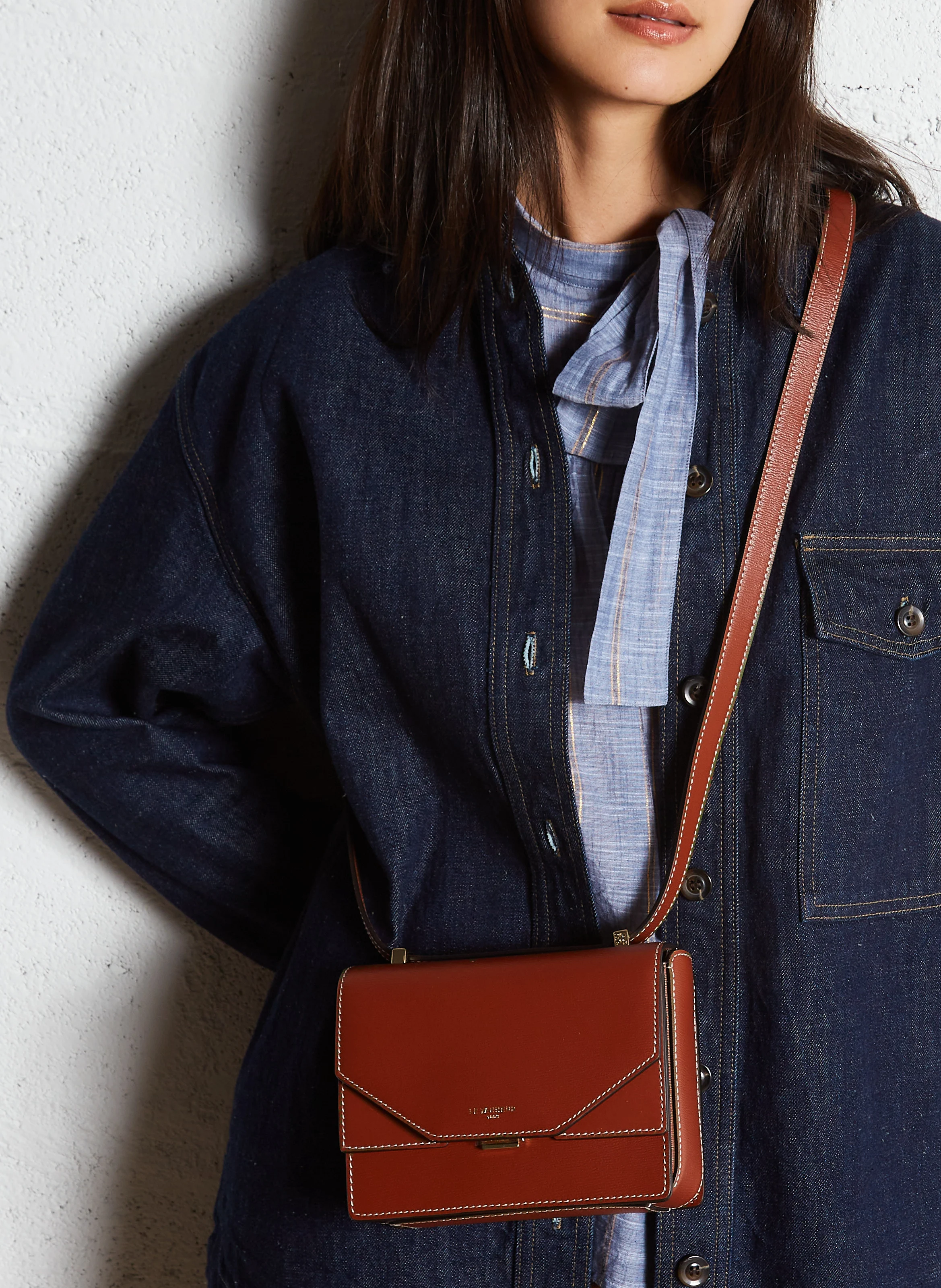 NAYA - Sac bandoulière en cuir de vachette | Marron