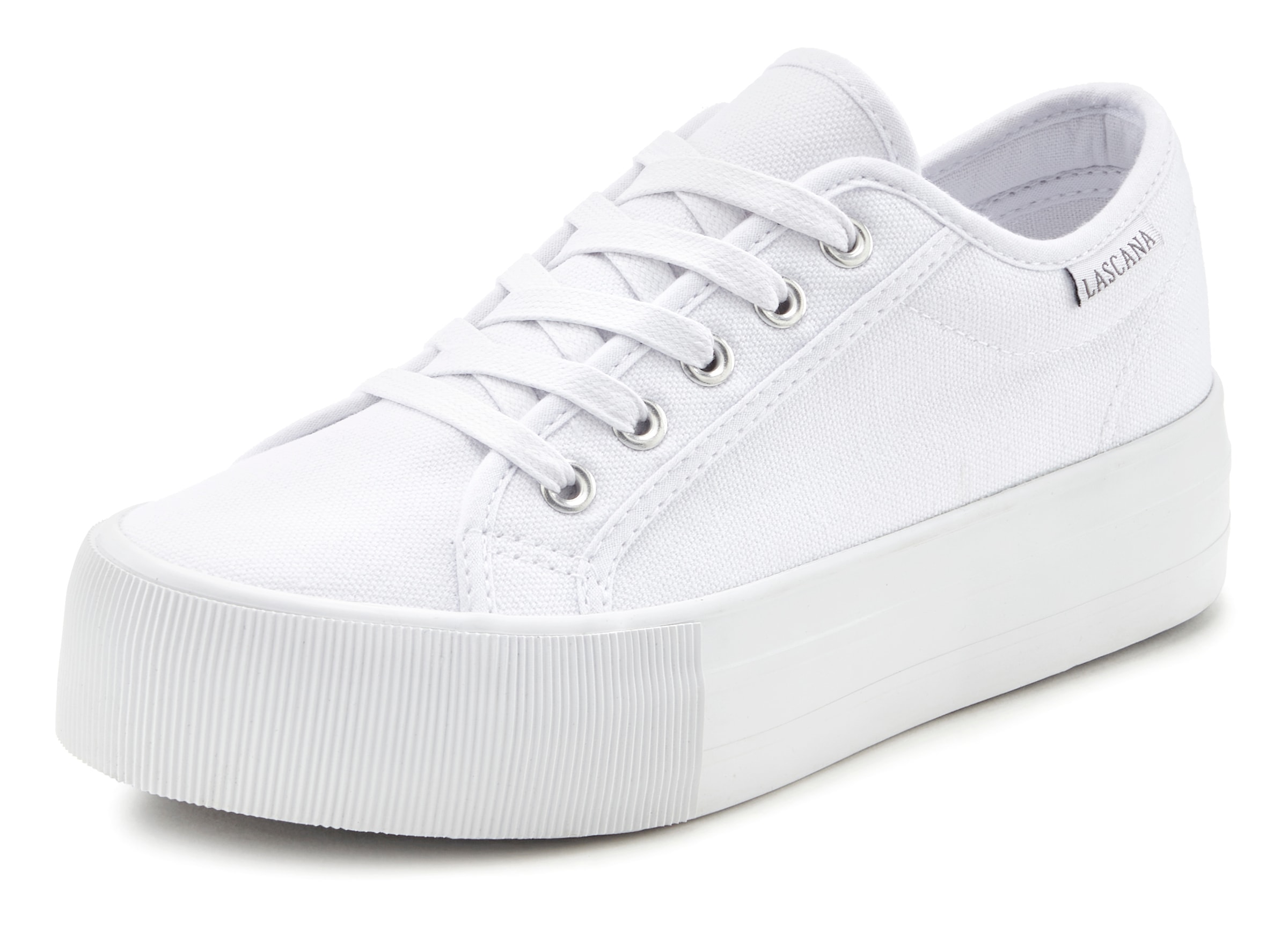 LASCANA Sneaker  Schnürhalbschuh, Freizeitschuh aus Textil mit Plateausohle