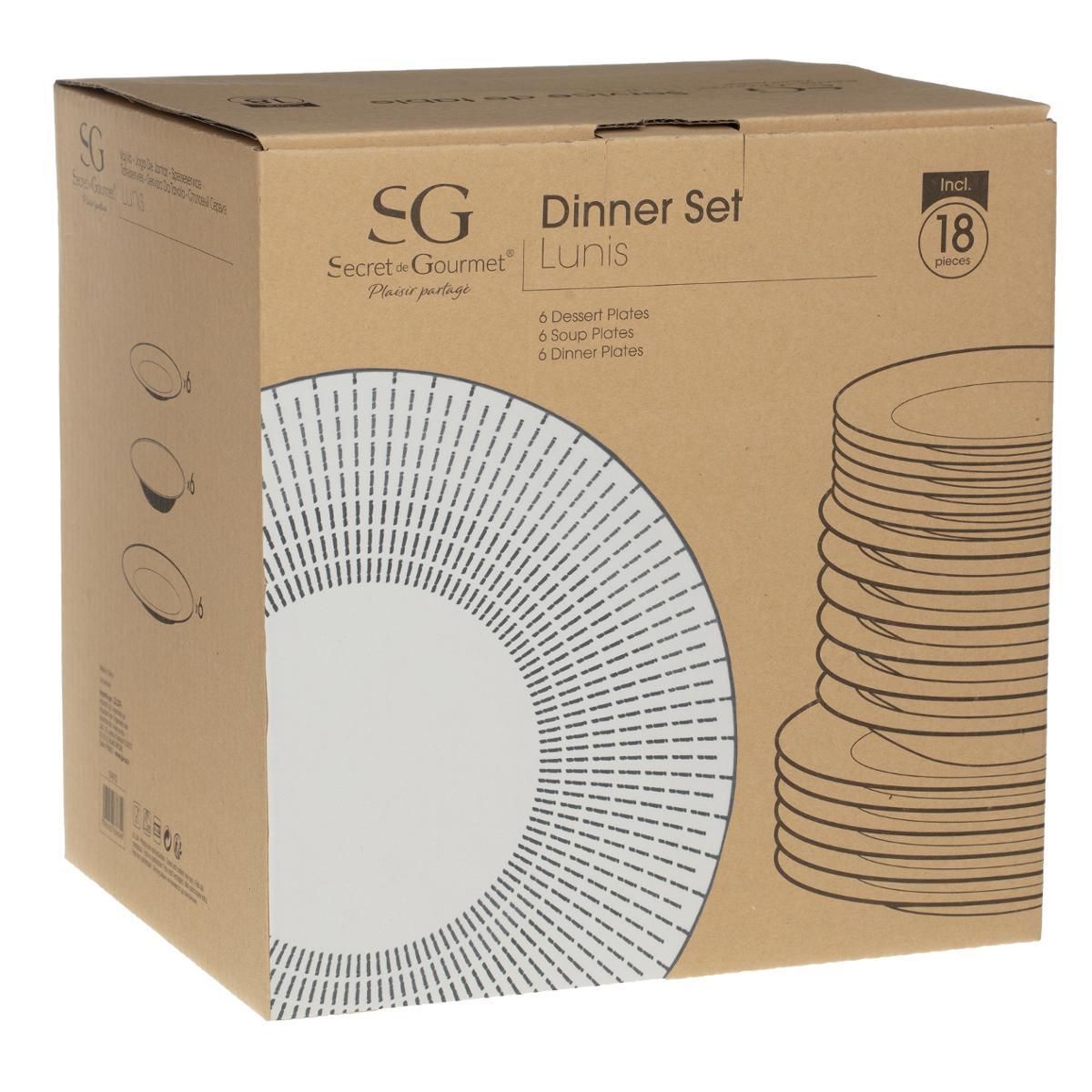 SERVICE 18 PIECES LUNIS NOIR