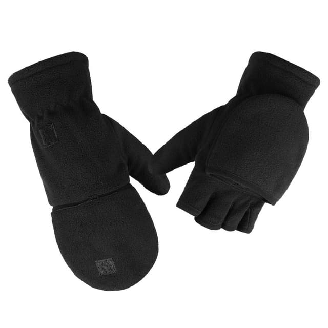 Flip-up polar fleece handsker uden fingre L