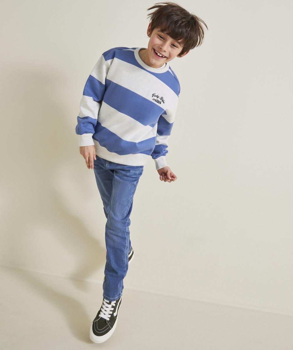 PANTALON SLIM GARÇON EN DENIM ULTRA-RÉSISTANT AVEC CEINTURE