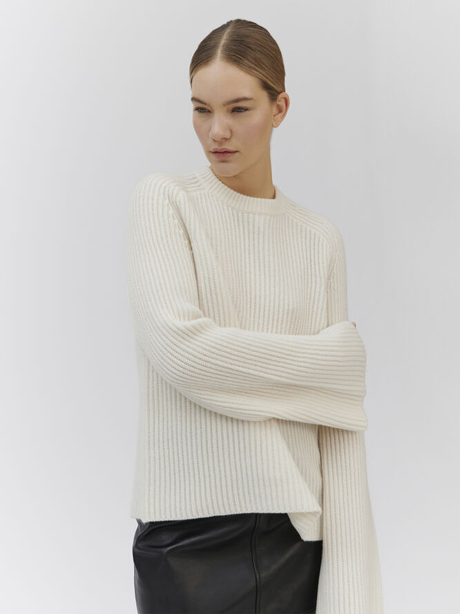 Rosemunde Fisherman rib pullover Hvid
