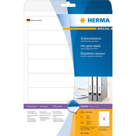 HERMA Ordneretiketten A4 25 192x34 weiss