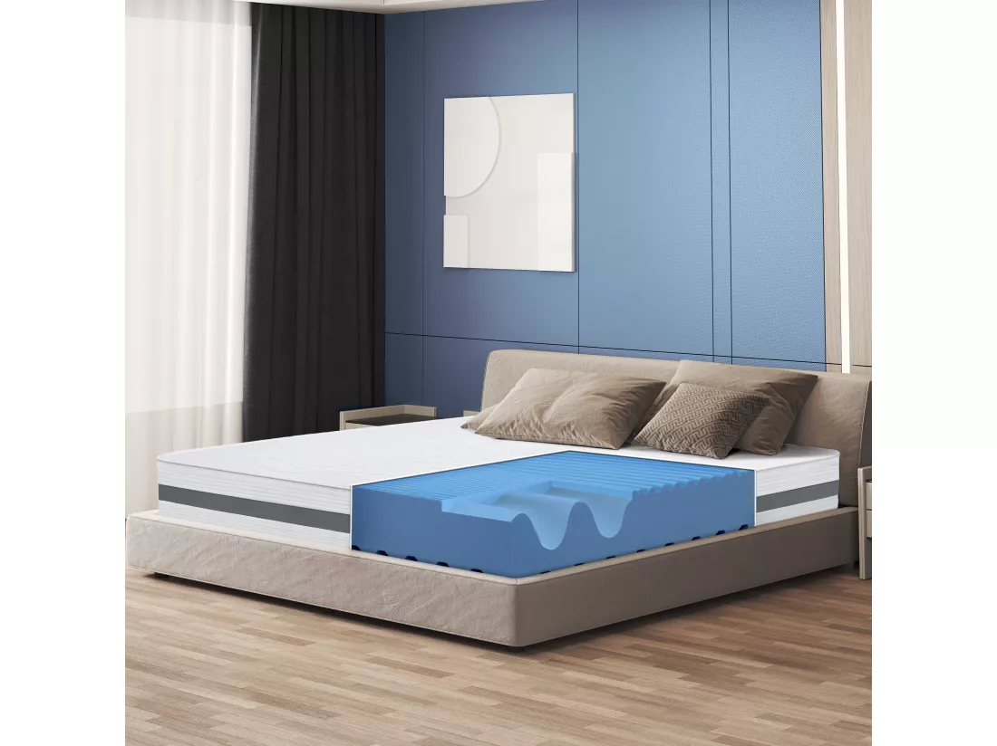 Matelas Double King Size 180x205 à mémoire orthopédique | Hauteur 20 cm | Made in Italy