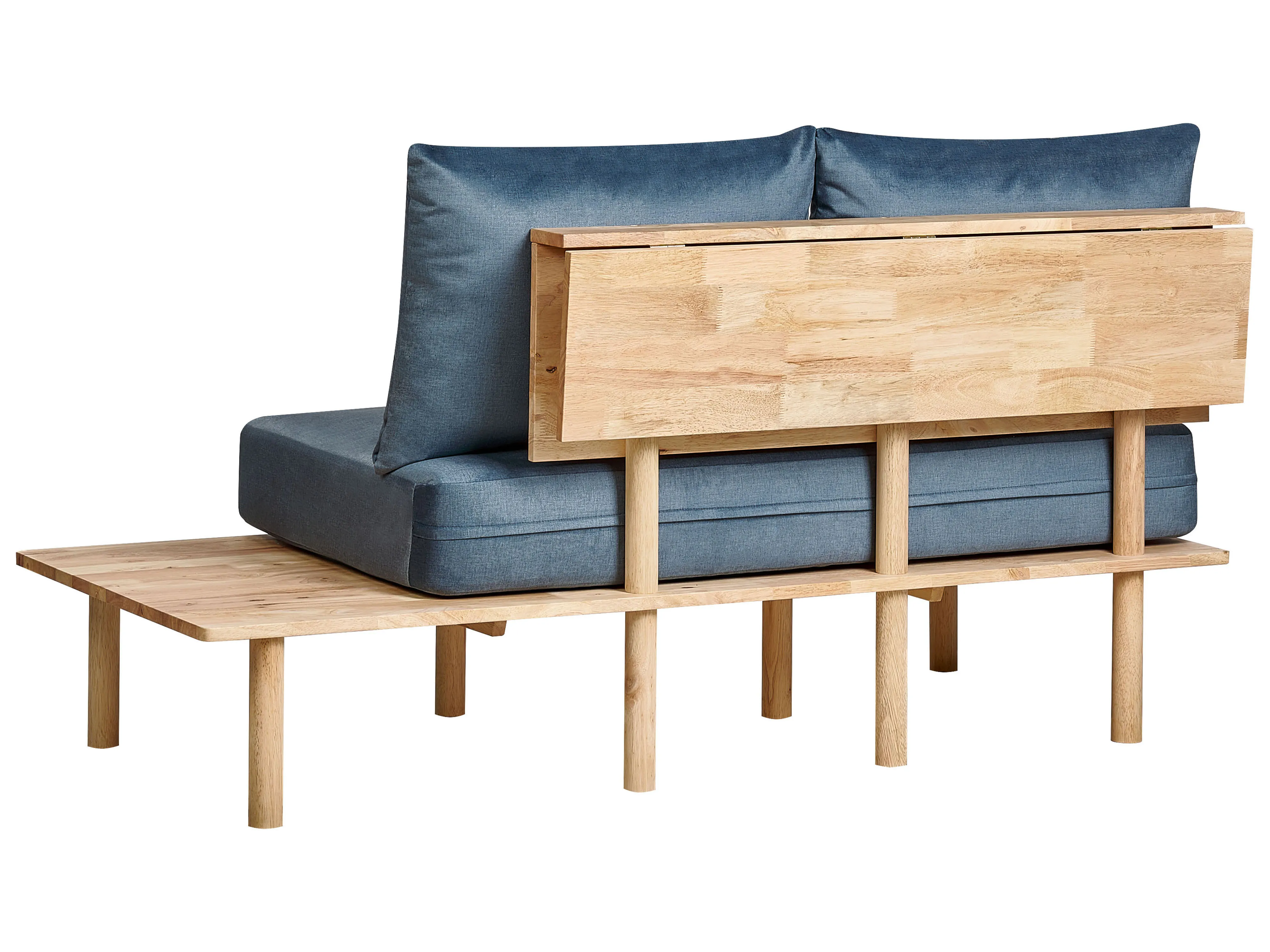 Bank 2-zits SALO Stof Blauw met tafels