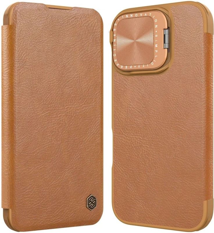 Nillkin - Qin Prop - Hoesje - Bruin - Echt Leer - Camera Cover