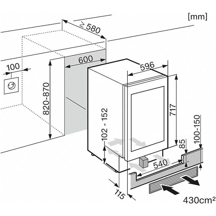 Miele Unterbau-Weintemperierschrank KWT 6312 UGS