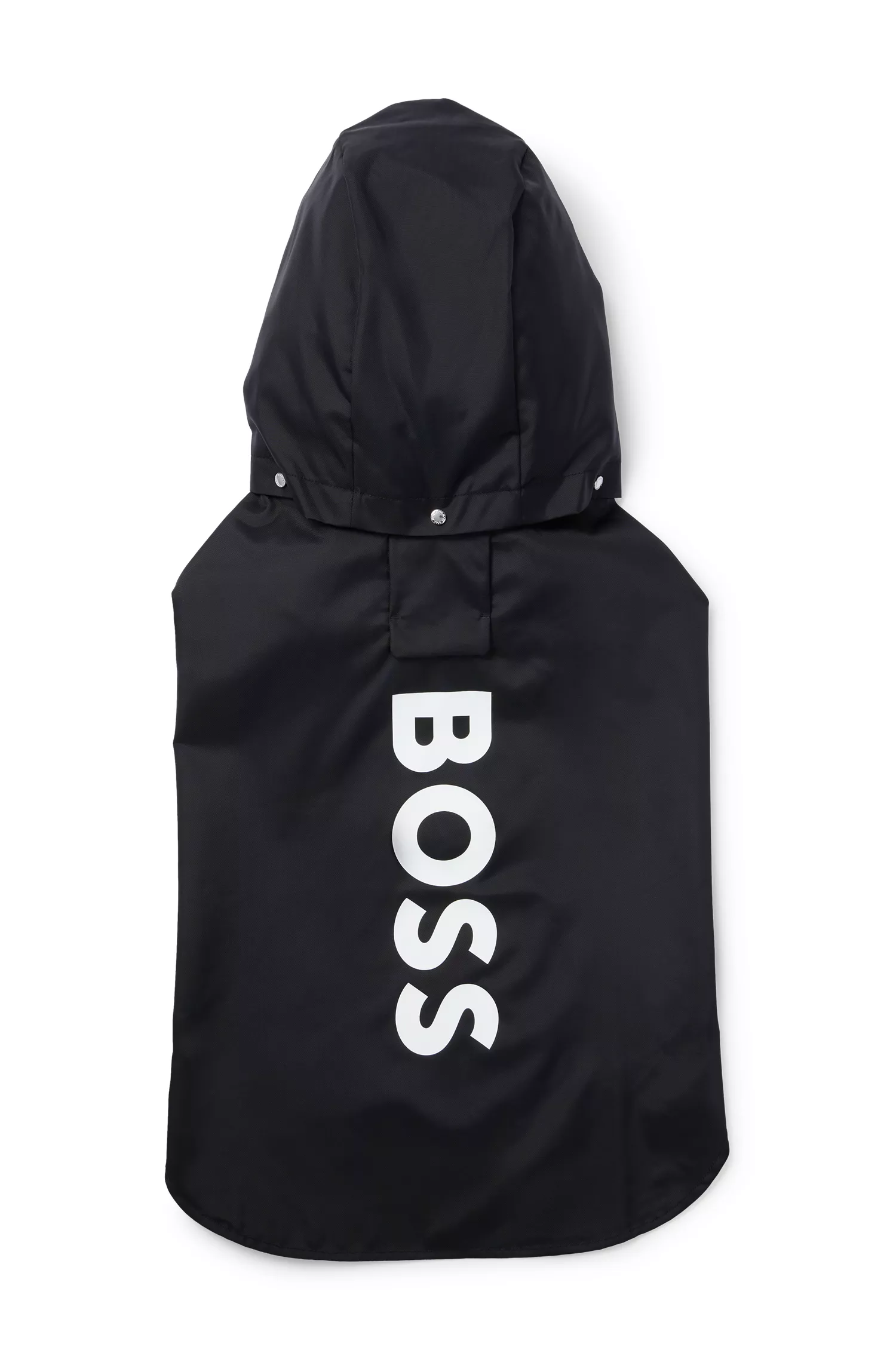 Capa de chuva BOSS Black-Dog em tecido impermeável com logotipo contrastante.