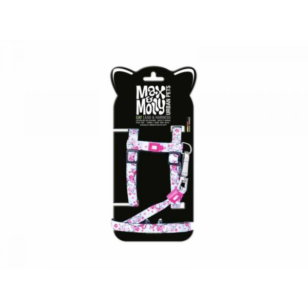 Max & Molly Peitoral   Trela Cherry Bloom para Gato