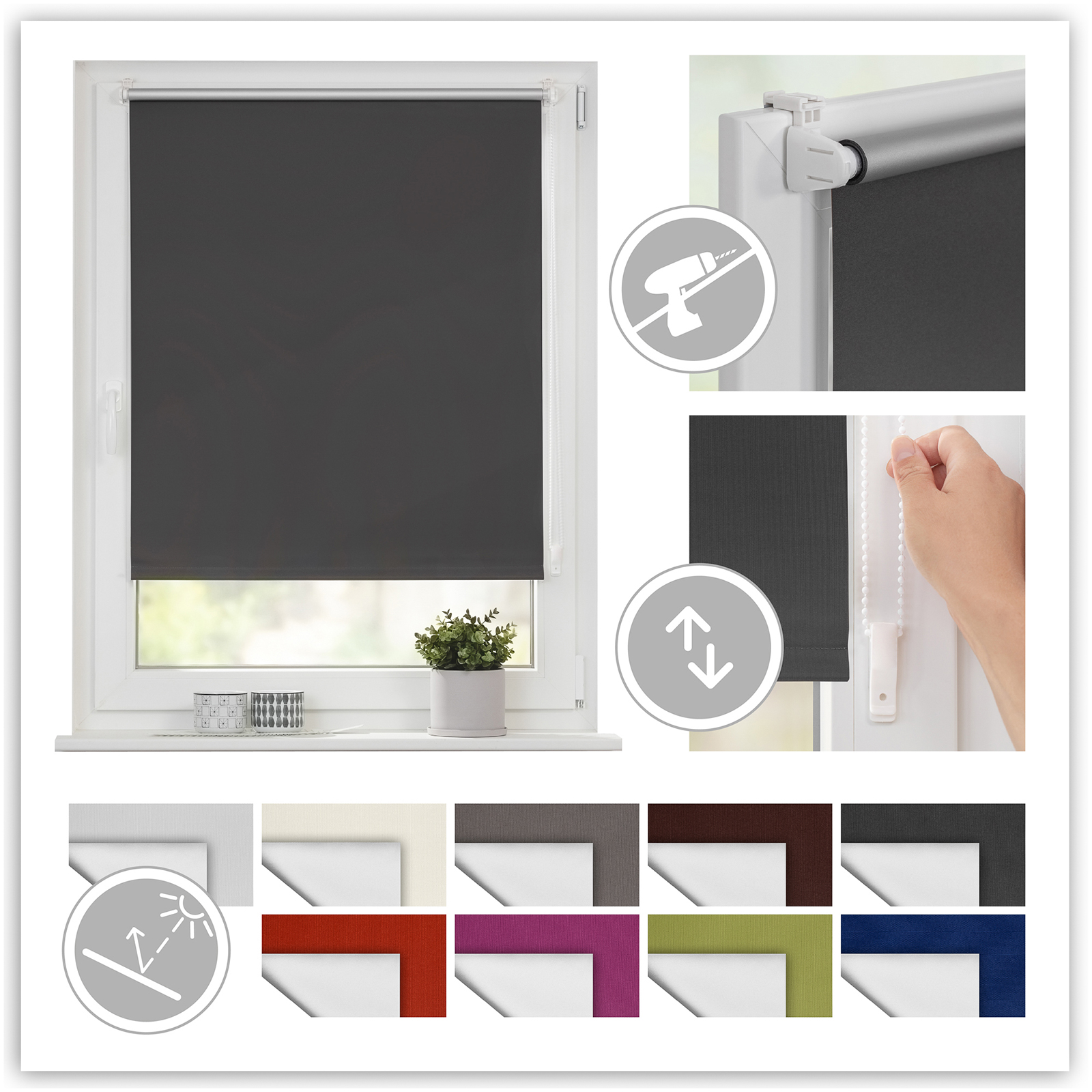 LICHTBLICK Thermo-Rollo - anthrazit - 40x150 cm