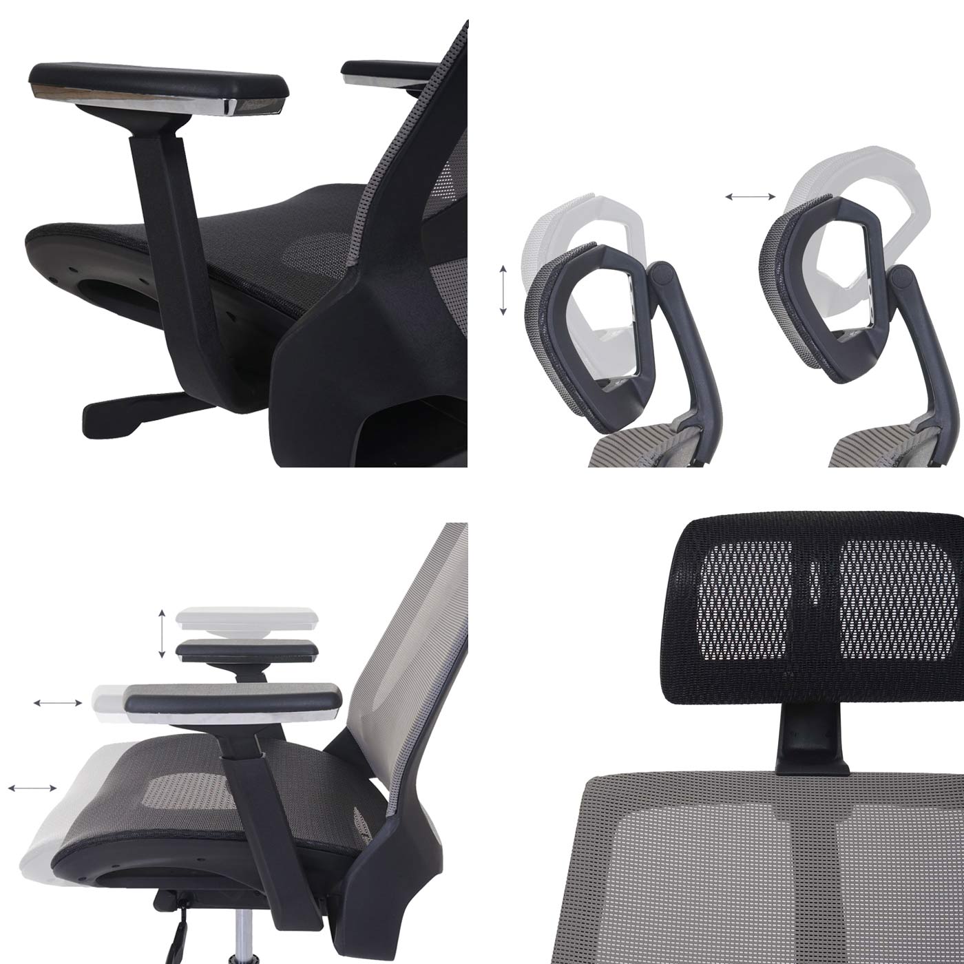 Bürostuhl MCW-A59, Schreibtischstuhl, Sliding-Funktion Stoff/Textil ISO9001 ~ schwarz/grau