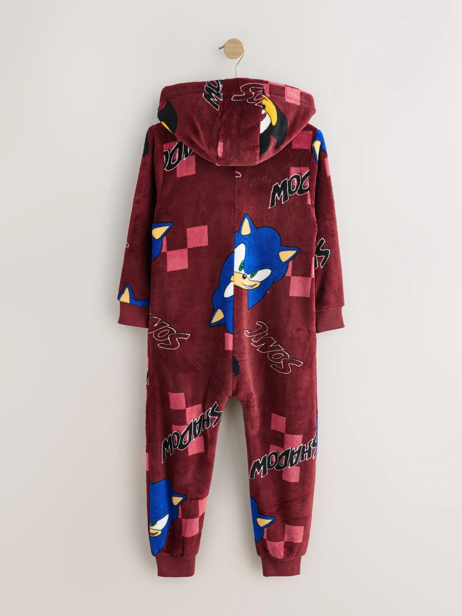 Dark Red Sonic - Fleece onesie met licentie (3-16jr)