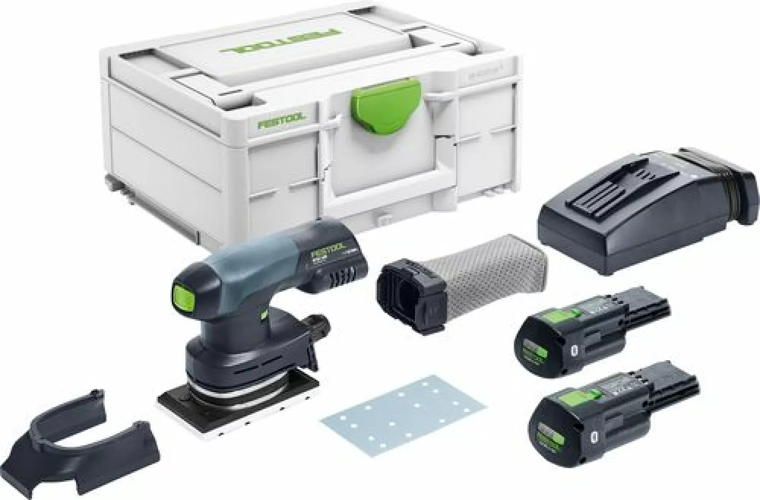 Festool RTSC 400 3,0 I-Plus 18V Li-Ion accu vlakschuurmachine set (2x 3,0Ah) in systainer - 80 x 130 mm