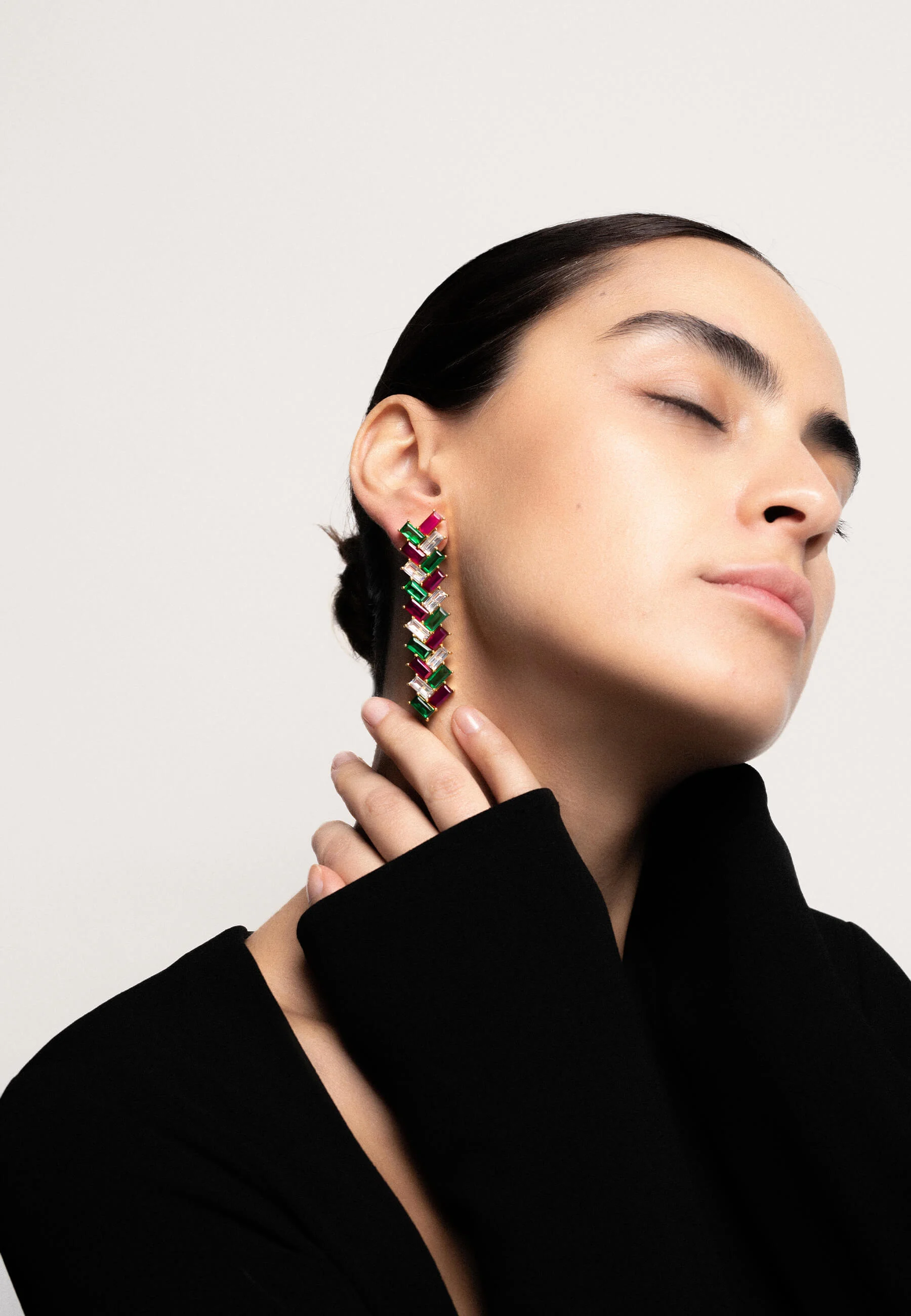METRÓPOLIS - Boucles d'oreilles en forme d'épi | Vert