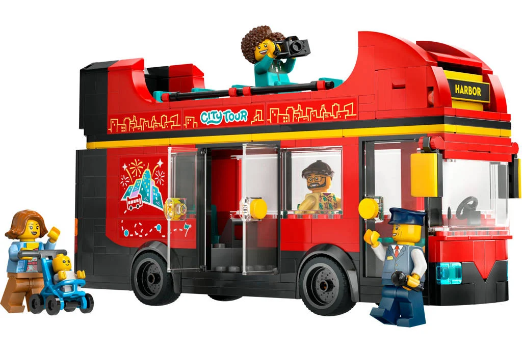 Zeer mooie aanvulling op de city serToeristische rode dubbeldekker Speelgoed Bus Bouwpakket voor Kinderen 60407