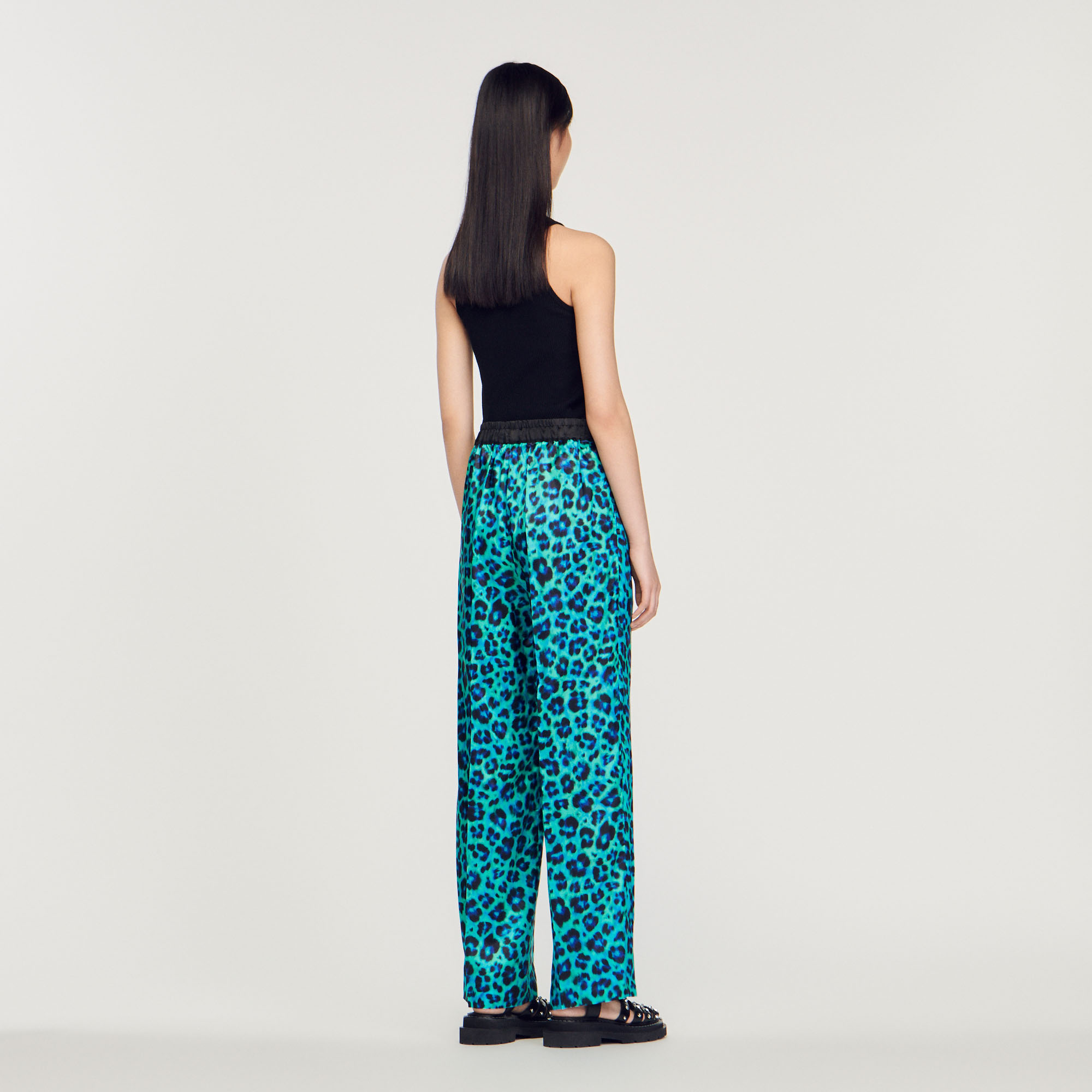 Pantalon large leopard