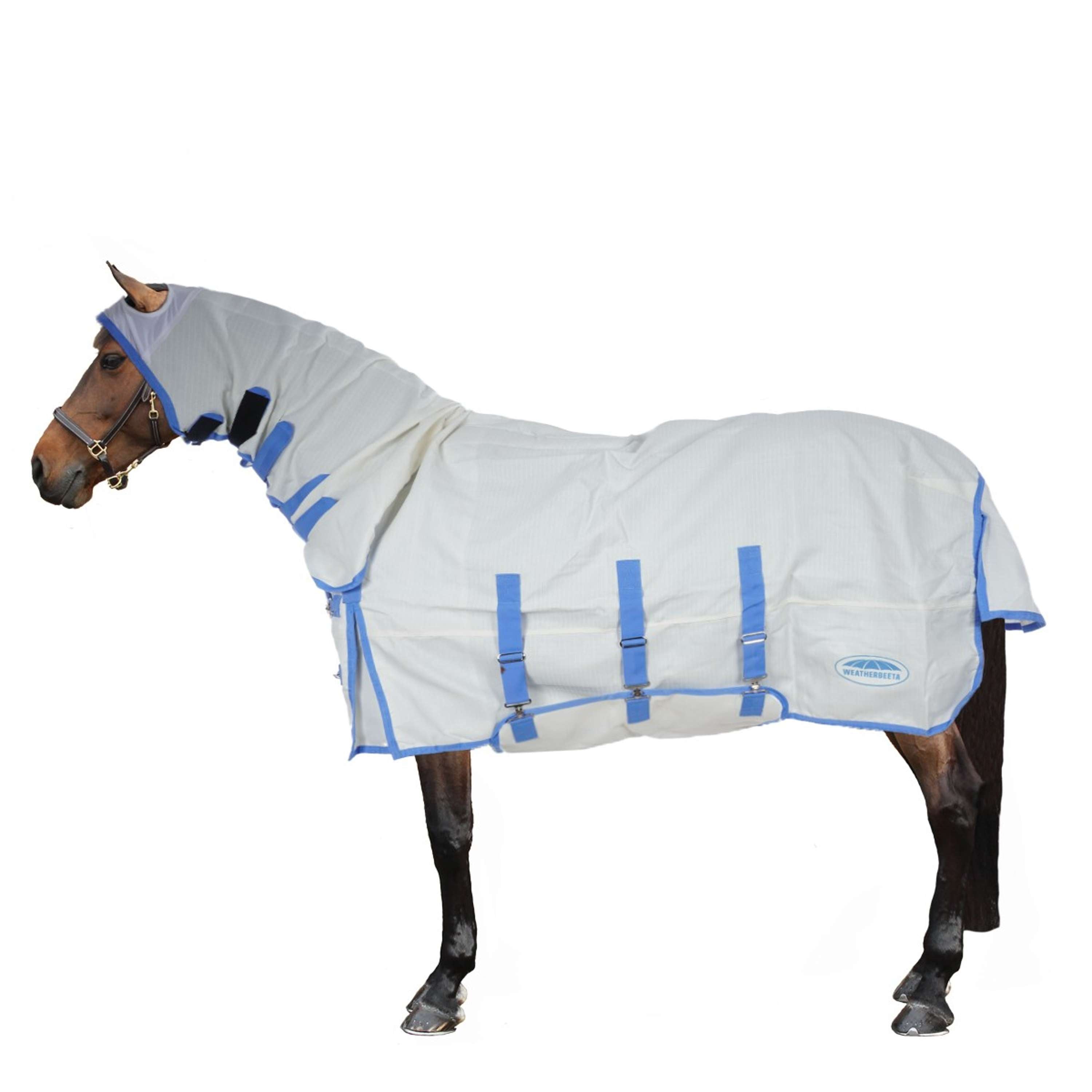 WeatherBeeta Eczeemdeken Sweet Itch Combo Neck Wit/Blauw