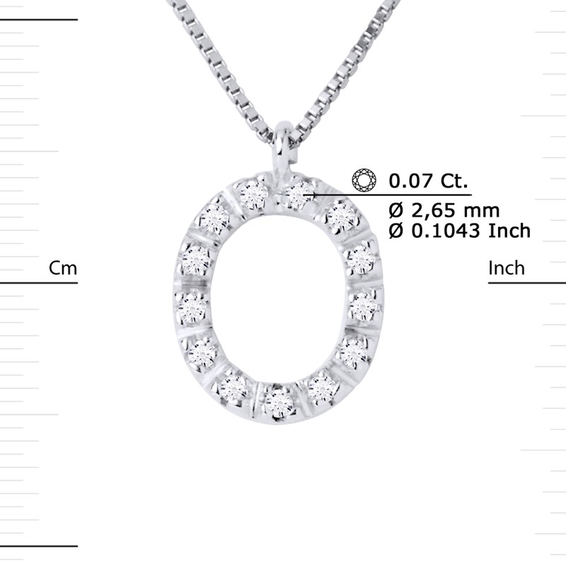 Collier ALPHABET Diamants 0,07 Cts  LETTRE 