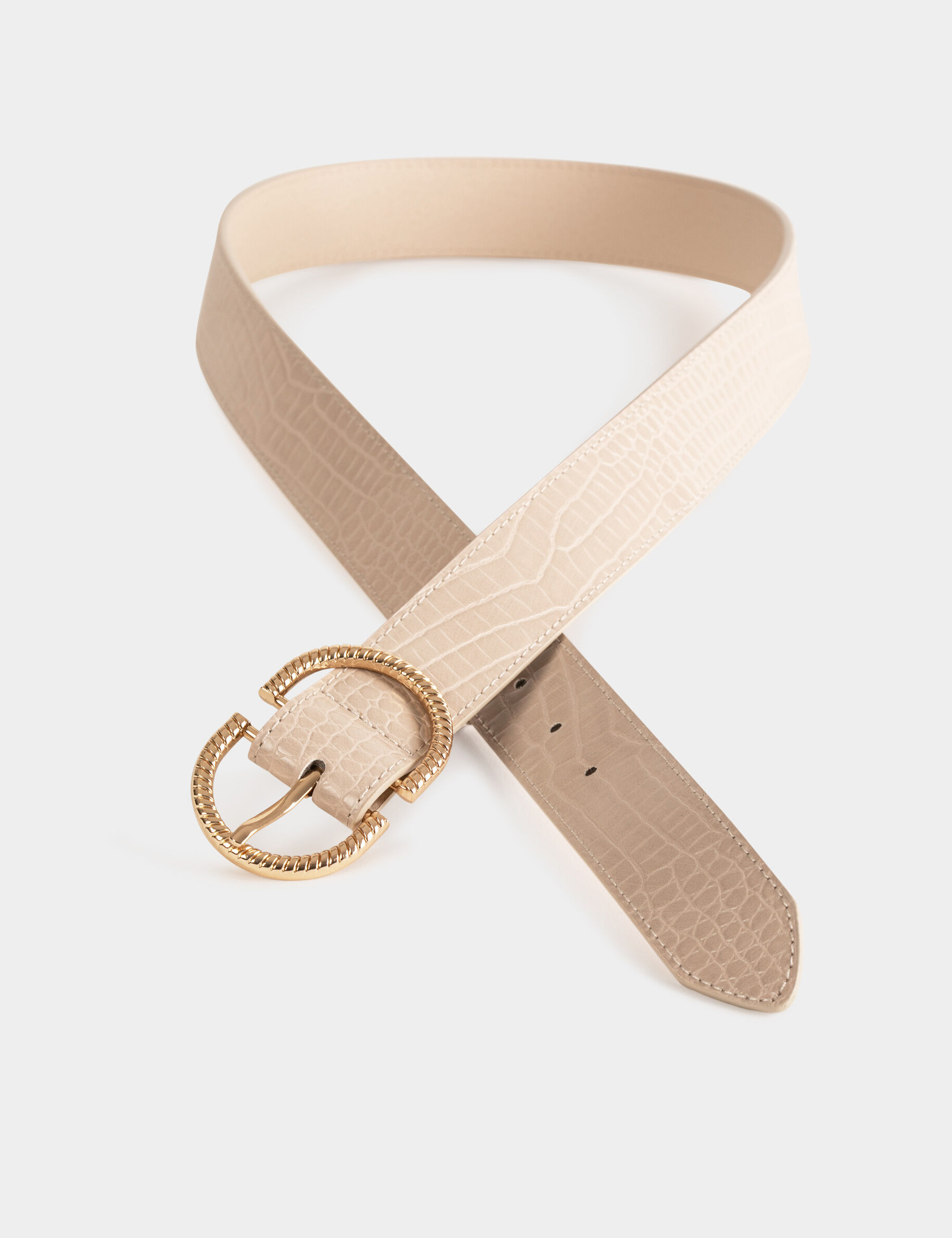 Ceinture aspect croco beige femme - beige