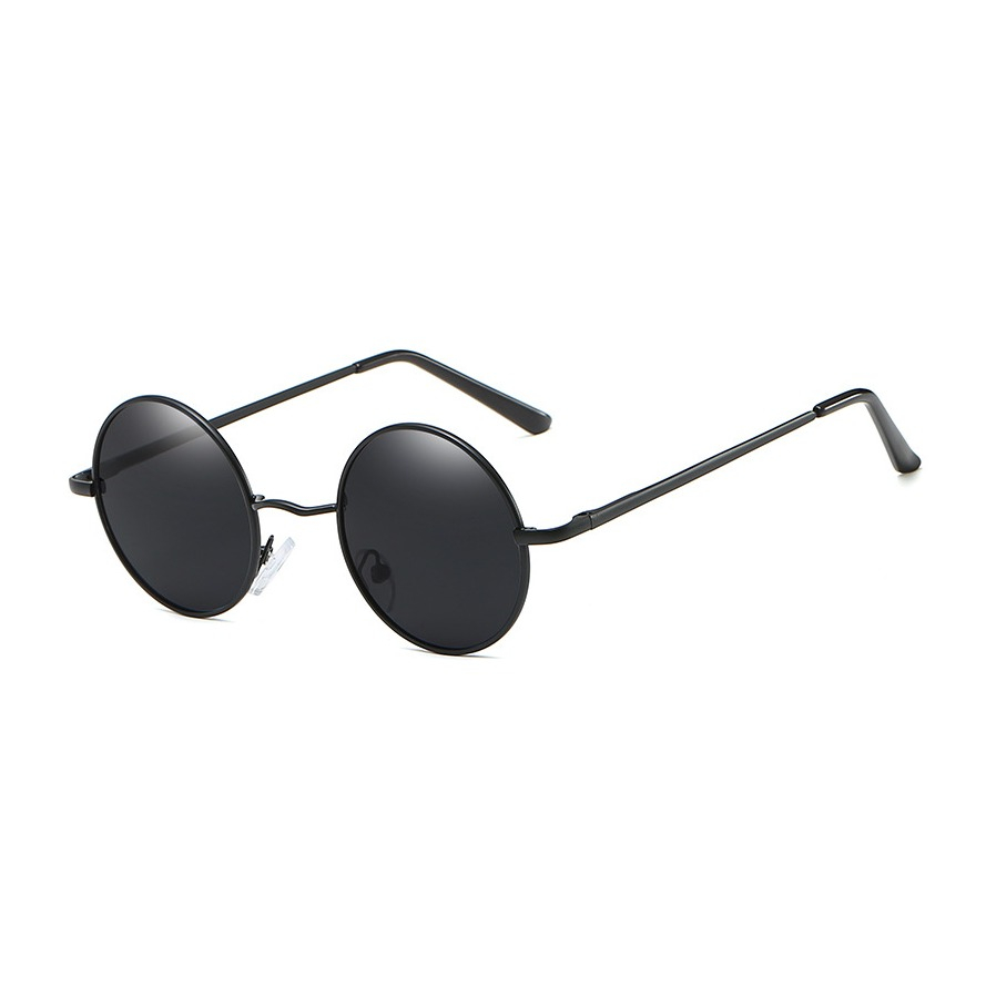 UV400 Polarisierte Sonnenbrille Vintage Nickel für Männer   Frauen - Schwarz