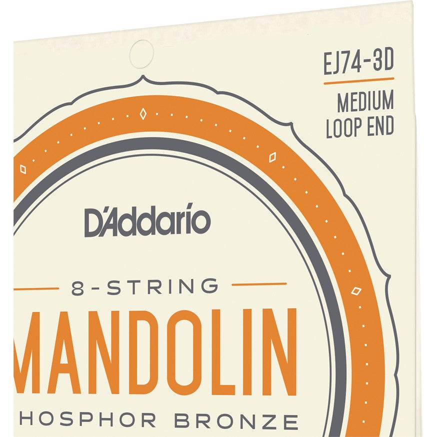 D'Addario EJ74-3D Phosphor Bronze Medium 11-40 snaren voor mandoline (3 sets)
