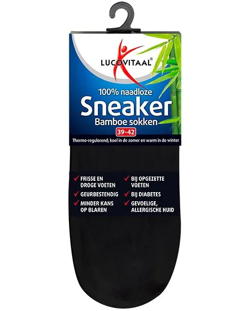 Bamboe Sneakersok Zwart 3 paar