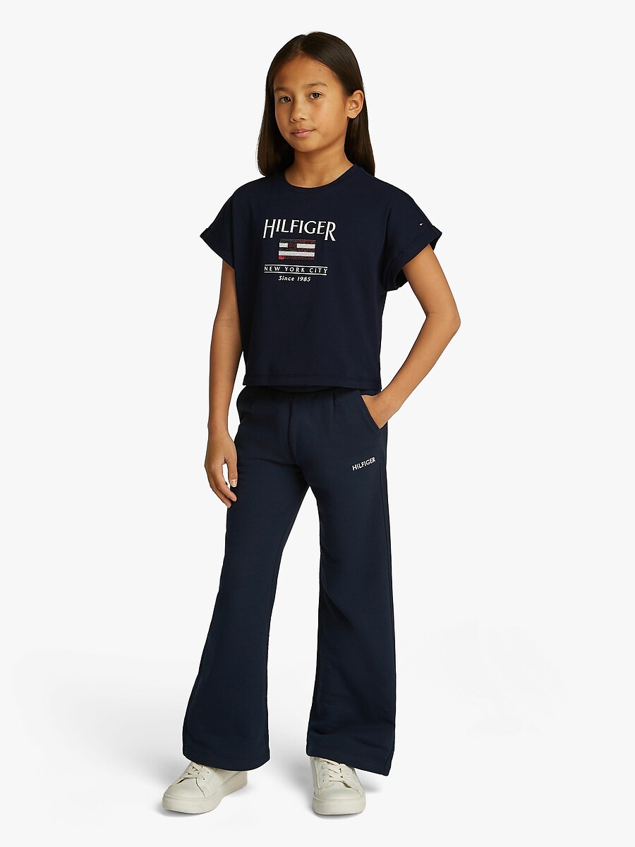 TOMMY HILFIGER<br>Camiseta de manga curta com logotipo de lantejoulas
