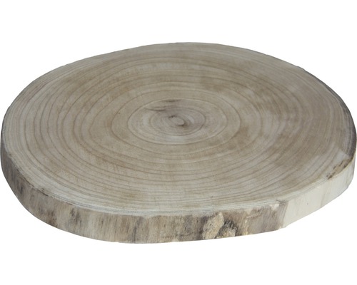 Decoratief bord, boomschijf hout, Ø 30 - 40 cm, beigebruin