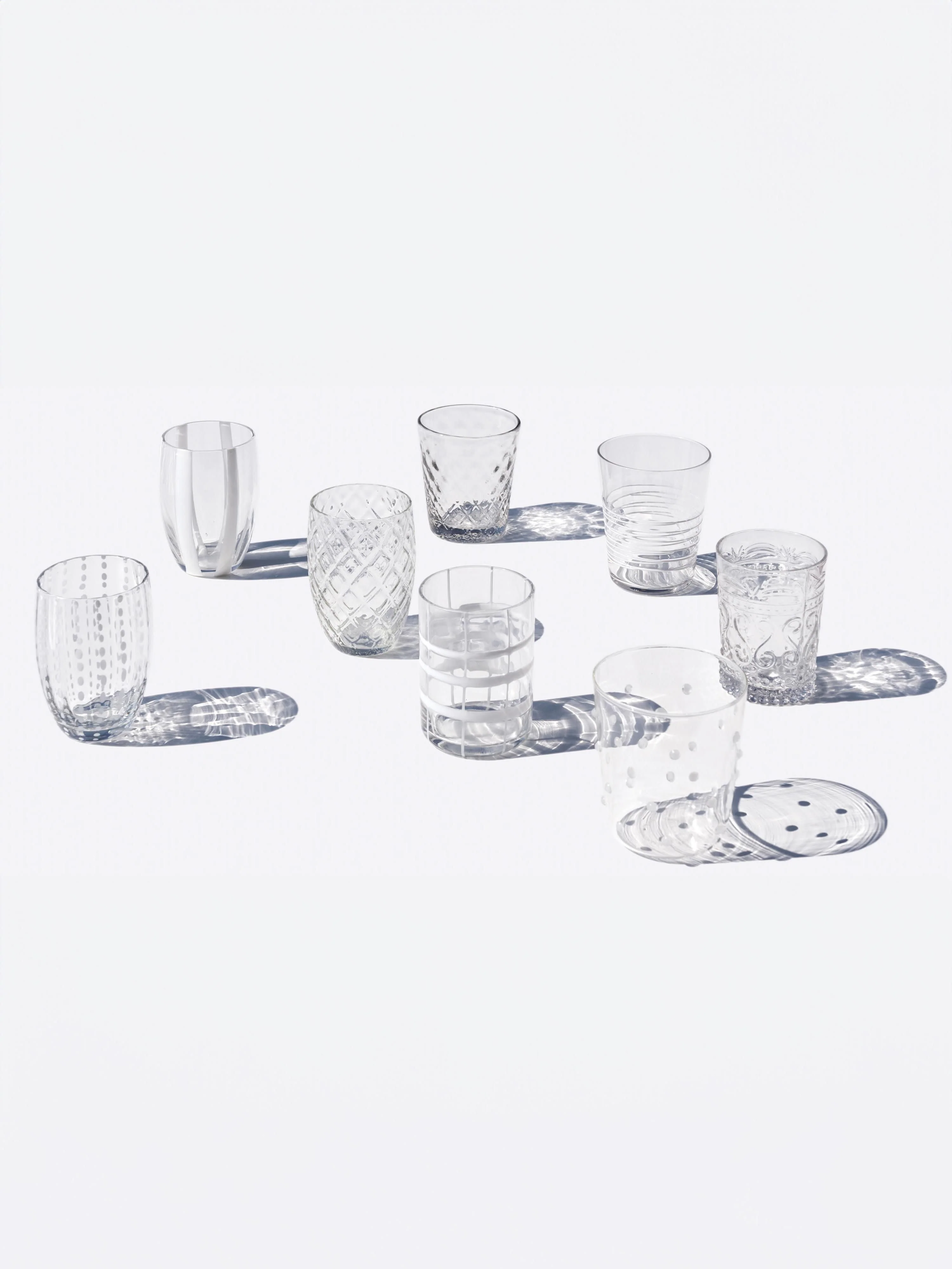 Handgemaakte waterglazen Melting Pot, 6-delig