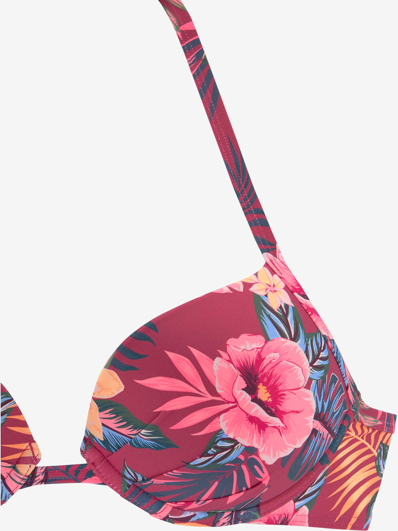 Haut de bikini push-up imprimé tropical