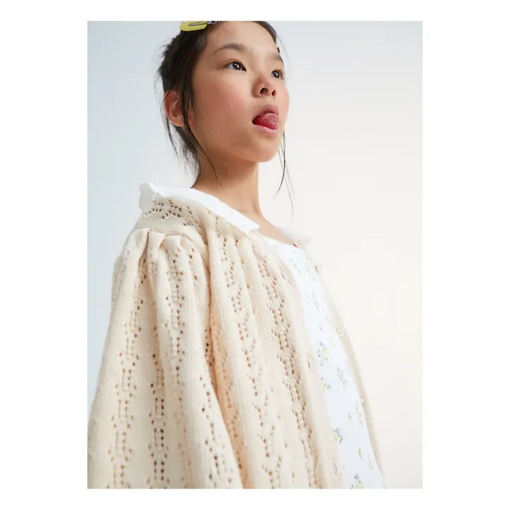 the new society Cardigan Rodney Coton Bio | Ecru