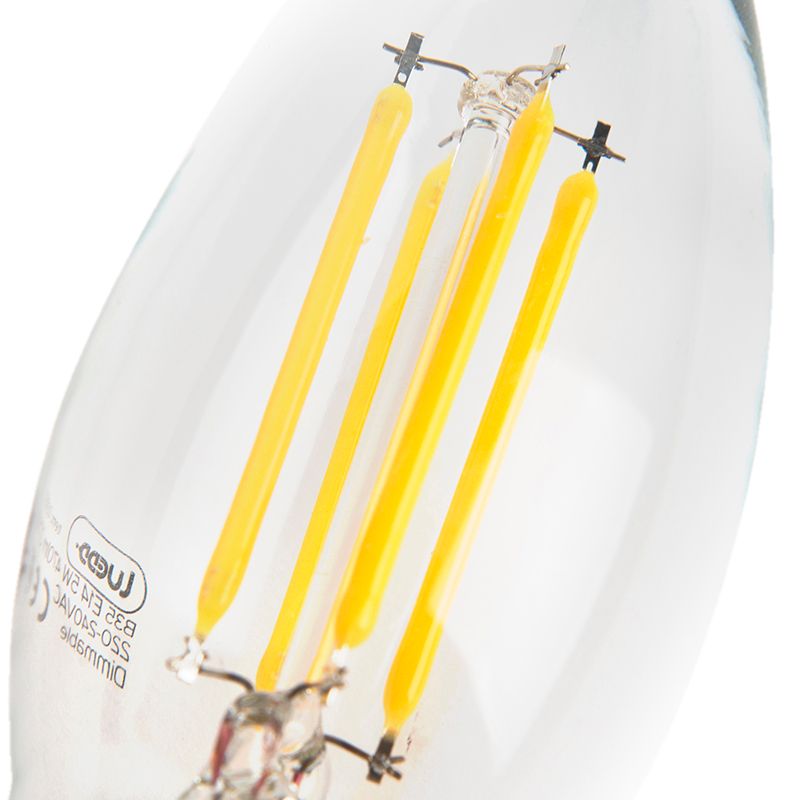 Set van 3 LED E14 dimbare kaarslampen B35 5W 380lm 2700K