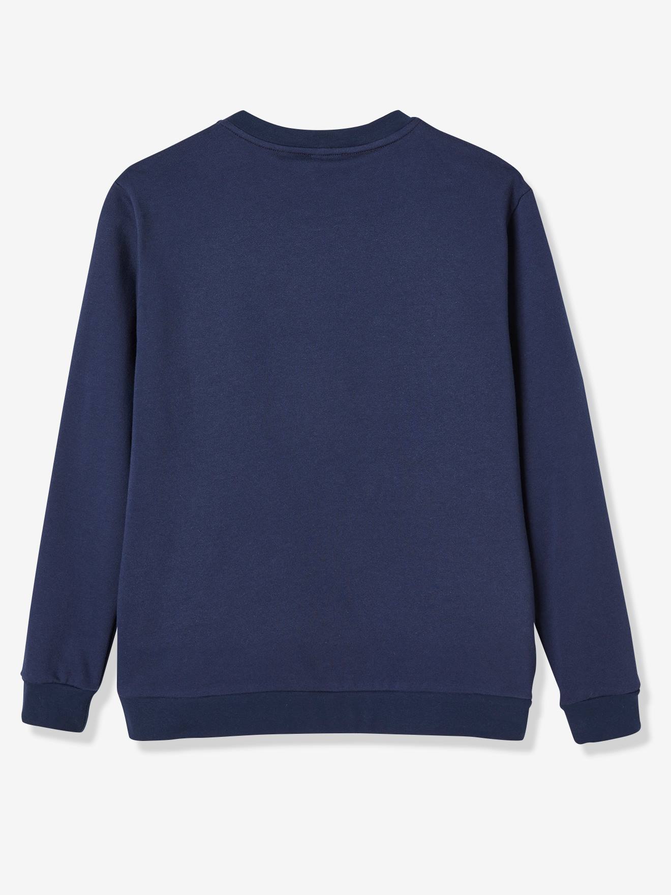 Sweatshirt Vertbaudet coleção cápsula Notre Chouette Famille para mulher, azul escuro liso
