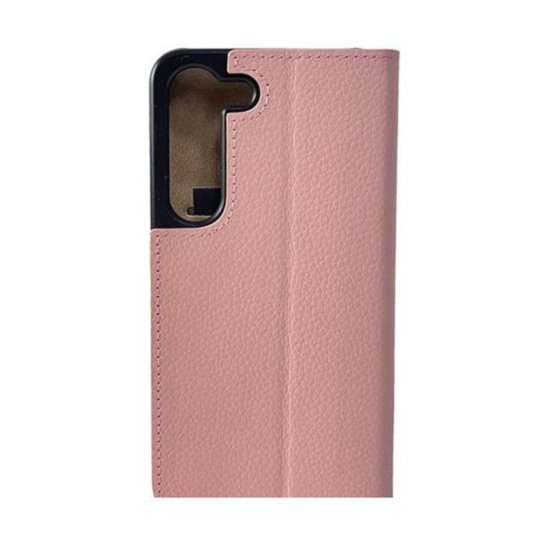 Samsung Galaxy S23 5G Echtleder Book Case Tasche Flip Cover Hand Made (MARCS23-M02) - Strawberry Cream (Rosa)