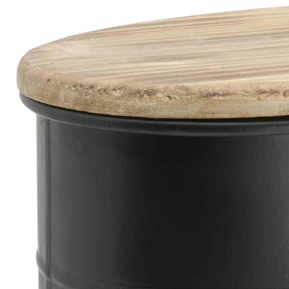 Tabouret et seau à pellets en métal