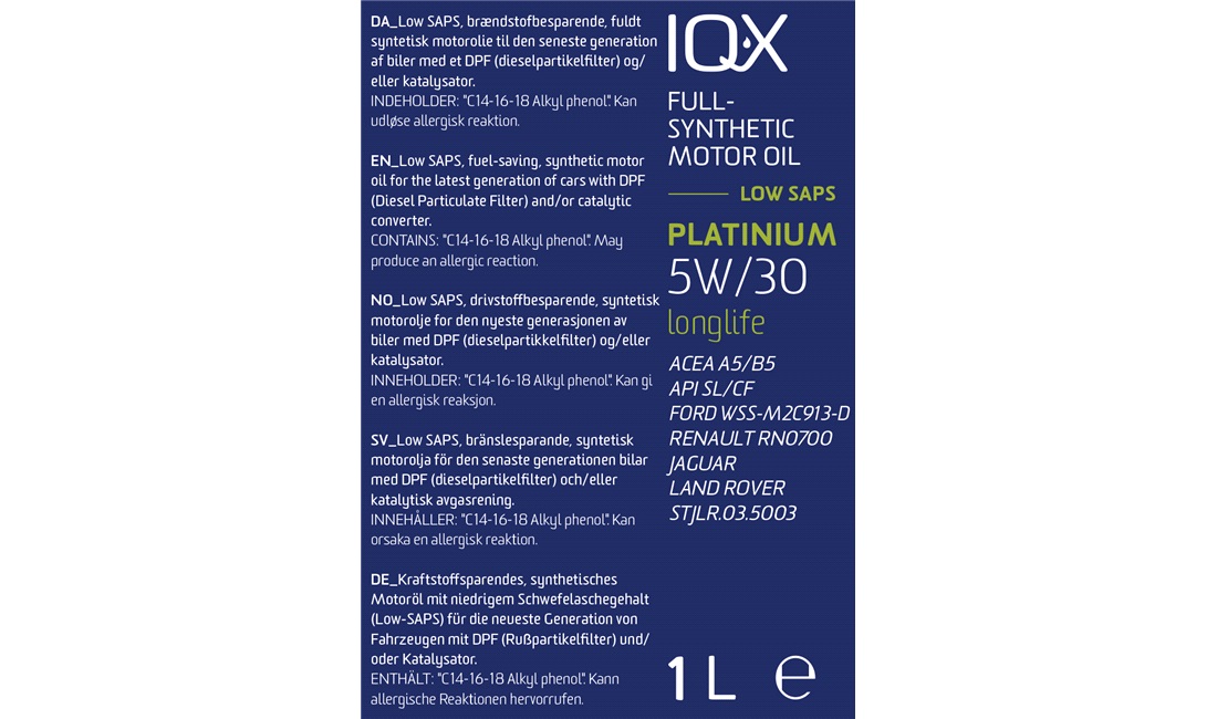 IQ-X Platinium 5W/30 A5 1 liter
