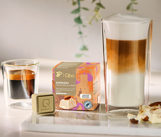 Qbo Flavoured Espresso White Choc Almond 144er