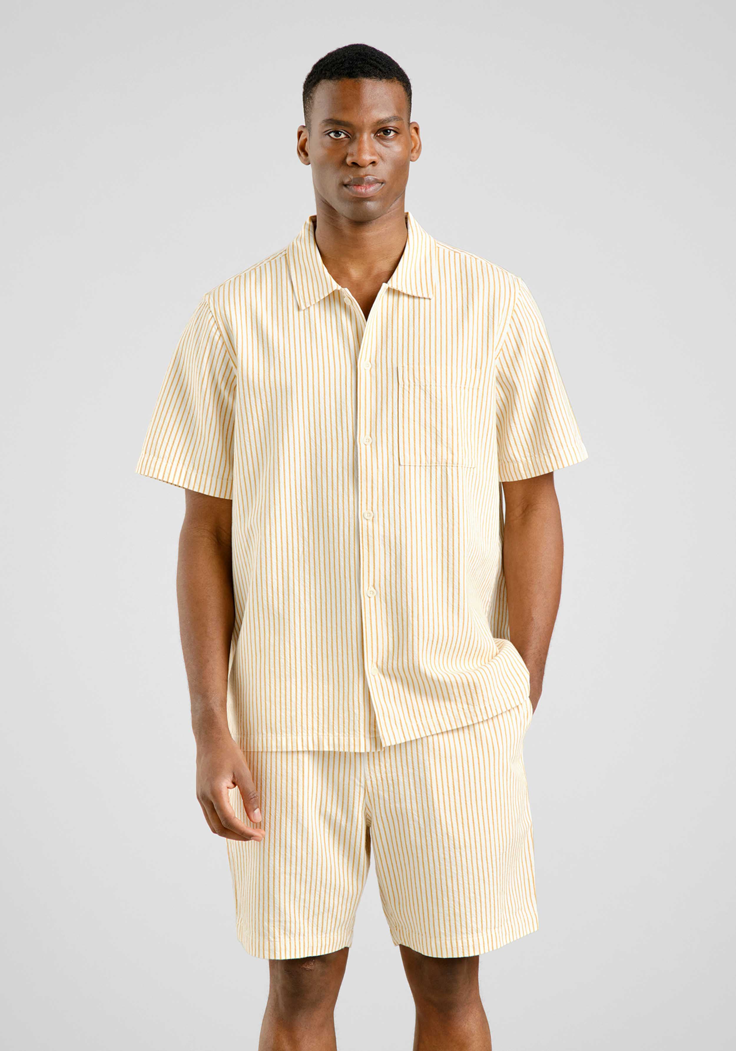 Dedicated Hemd Brantevik Work Stripe Yellow
