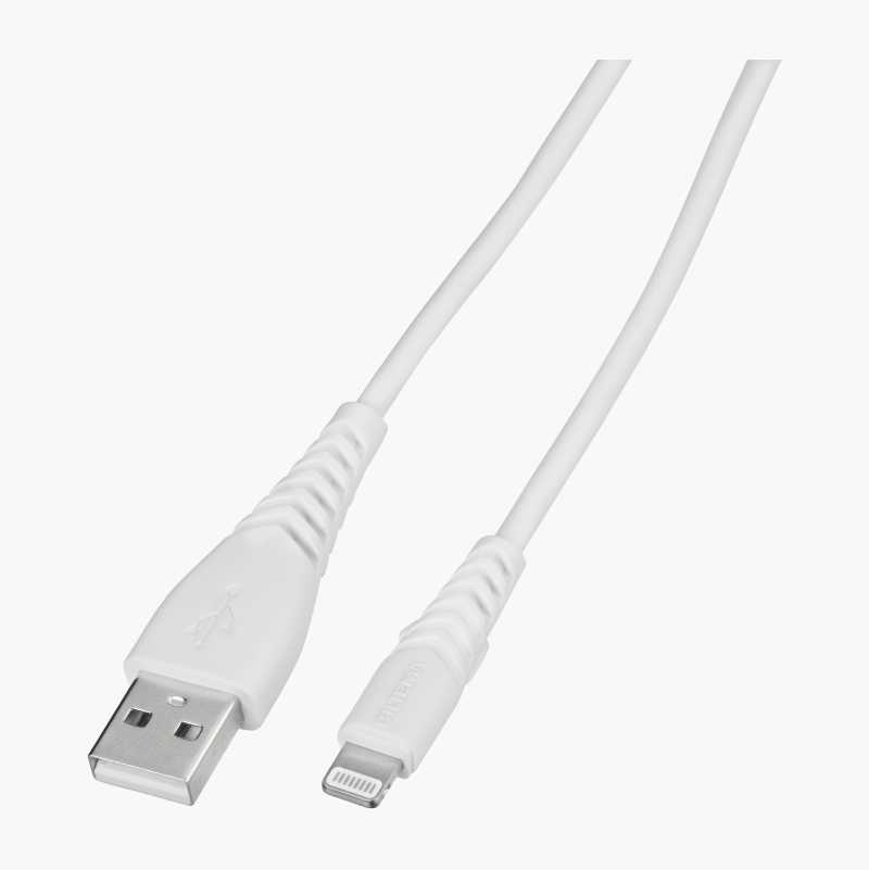 USB-kabel med Lightning-kontakt, 1 m, hvit
