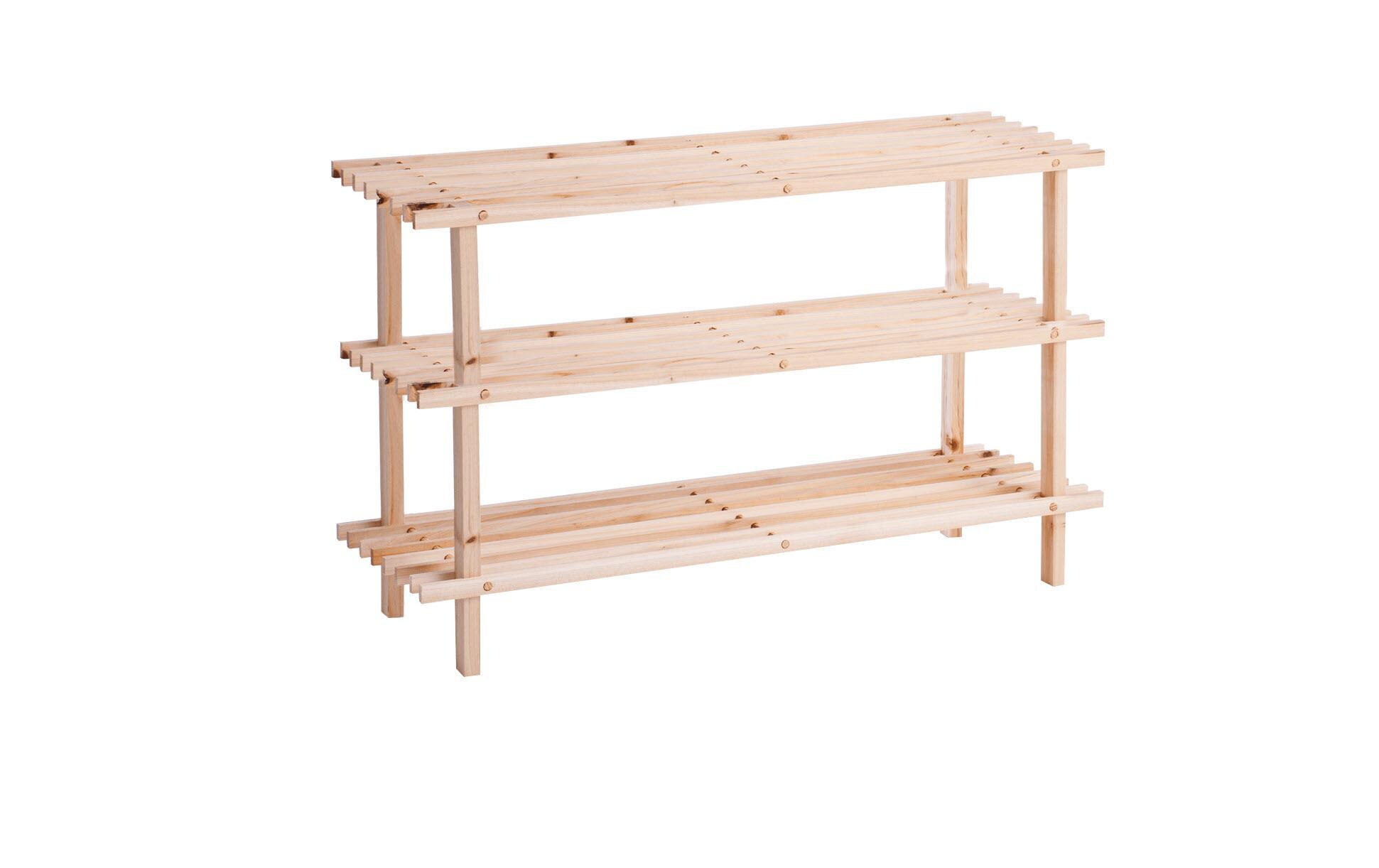 Schuhregal mit 3 Ablagen 80 x 49.5 cm, KiefernholzSchuhablage