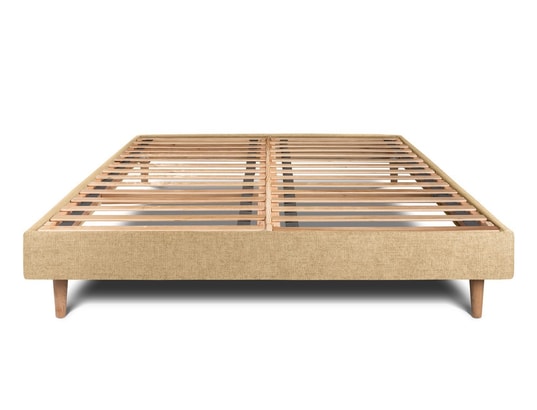SOMMEIL DE PLOMB - Sommier 140 x 190 Sommier kit tissu jaune 140x190 h29cm