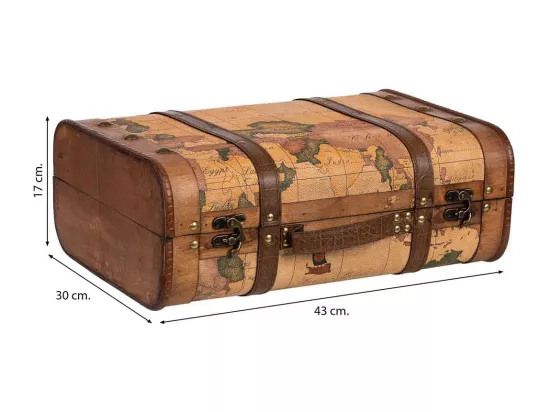 Valise en bois marron 43x30x17