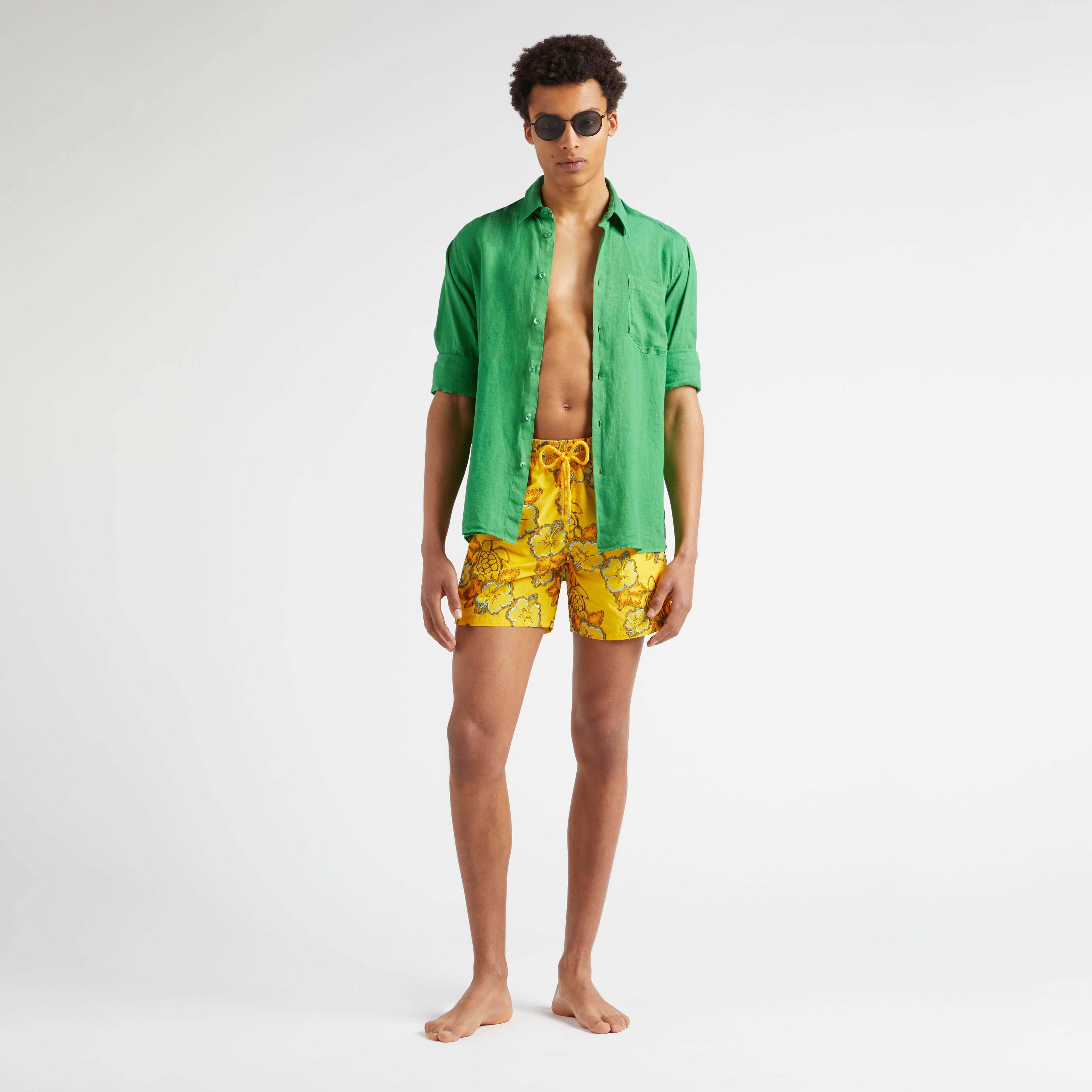 Maillot de Bain Homme Brodé Hibiscus - Edition Limitée