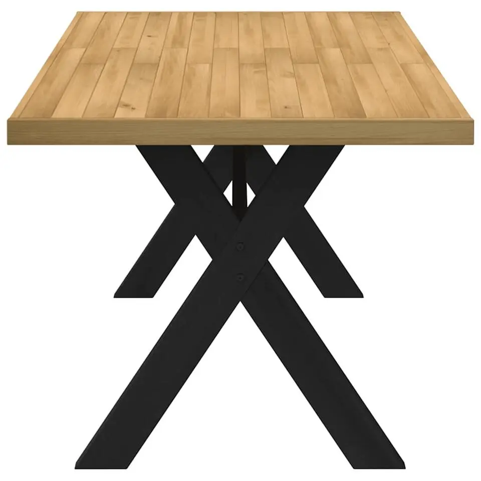 vidaXL Eettafel NOAIN met X-poten - Naturel - Massief grenenhout - 160x90 cm
